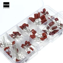 100 шт металлизированные Полиэфирные пленочные конденсаторы в ассортименте, 10nF~ 470nF высокая точность и стабильность