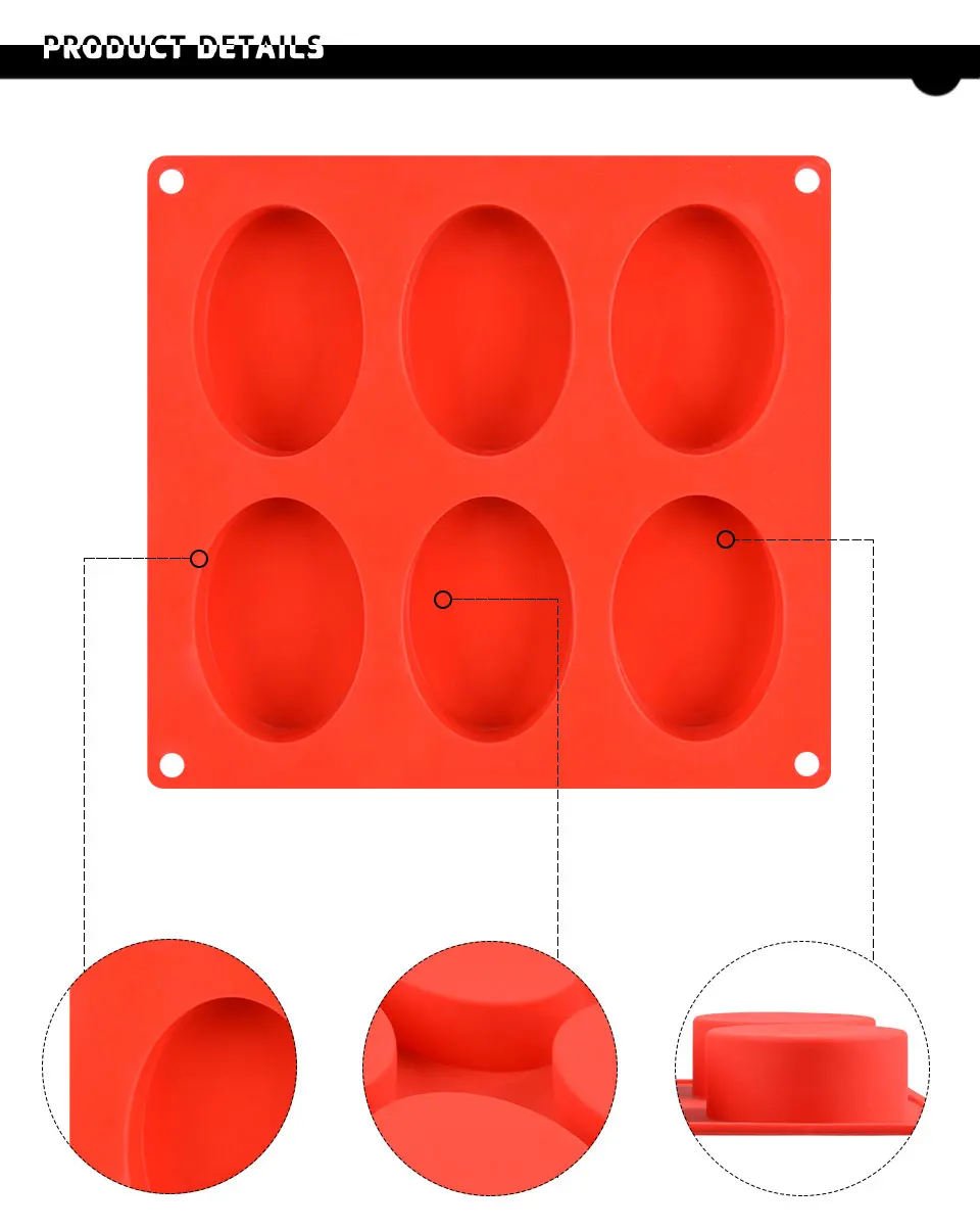 SILIKOLOVE 6 полости Силиконовое мыло форма для мыла Сделай Сам изготовление формы для торта украшения ручной работы кухонные аксессуары овальные формы