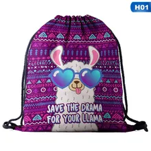 1 шт. многоцелевой мешок для плавания на шнурке с принтом альпака, повседневный спортивный на открытом воздухе