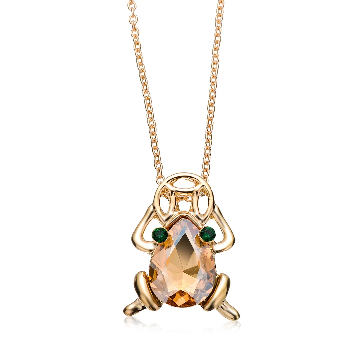 Цепочка для свитера с кристаллами Lucky Frog Toad ожерелье акриловыми стразами кулон