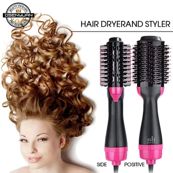 Original stock! Hair Dryer Volumizer Ceramic Electric Blow Dryer Hot Air Styling Brush Negative Ion Generator Hair Straightener new coming hot air heating brush electric iron ceramic with double negative ions anti scald and steam hair straightener brush