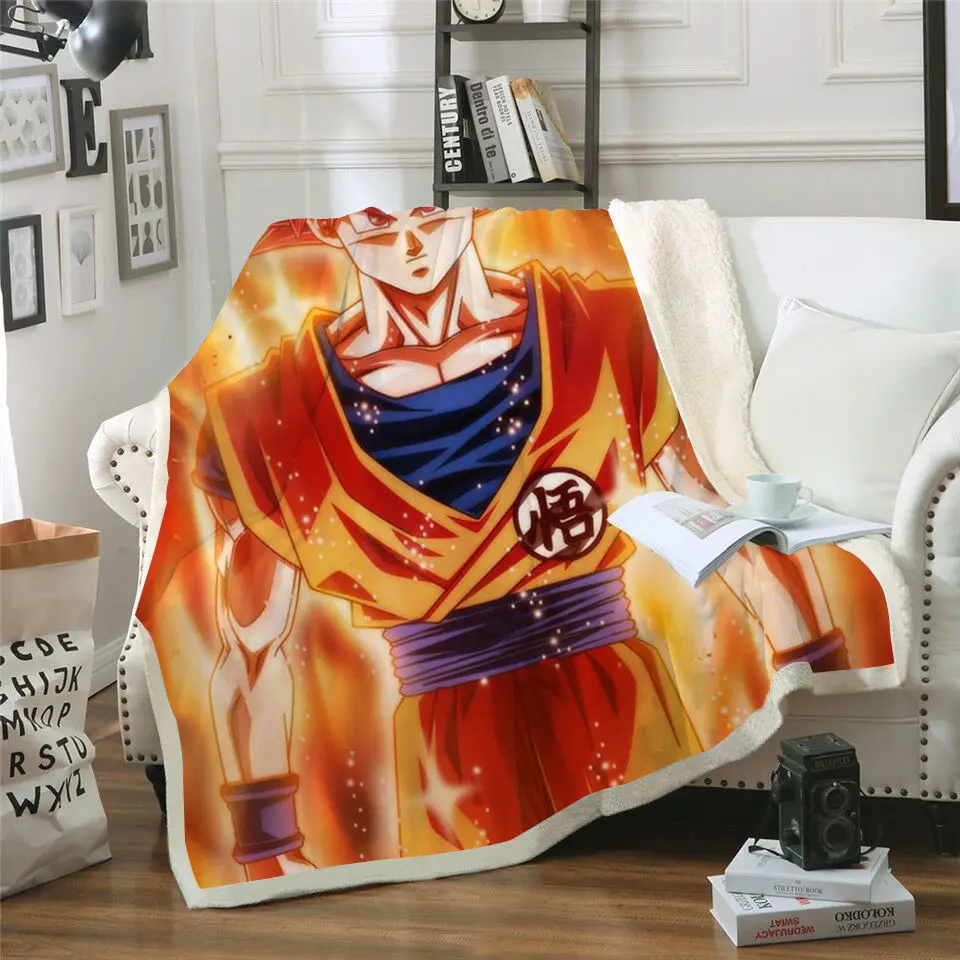 Лидер продаж, одеяло для мальчиков с 3D-принтом Dragon Ball Z, Модное детское теплое мягкое одеяло для пикника, офиса, путешествий, школы