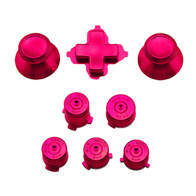 Metal Thumbstick Joystick Analog Cap Bullet ABXY Guide Button D-Pad Dpad Buttons for Xbox one Controller Replacement