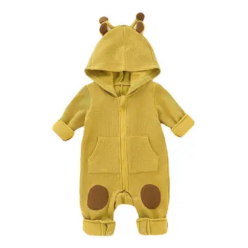 

Newborn Baby Girl Boy Hooded Romper Overalls Infant Full Sleeve Jumpsuit Cartoon Outwear Toddler Baby Clothes