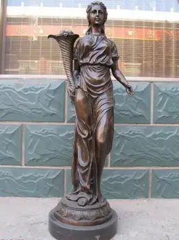 

Western Bronze Marble statue Autumn Goddess Harvest Angel art sculpture