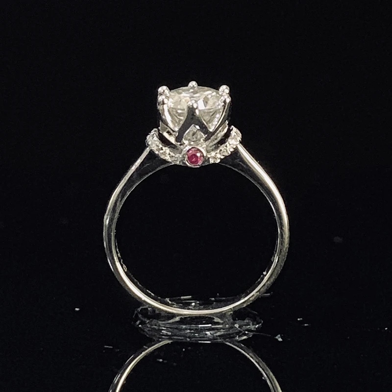 

925 sterling silver 1ct 2ct 3ct Round Cut Crown Diamond Purple jewelry Moissanite ring Wedding Party Anniversary Ring