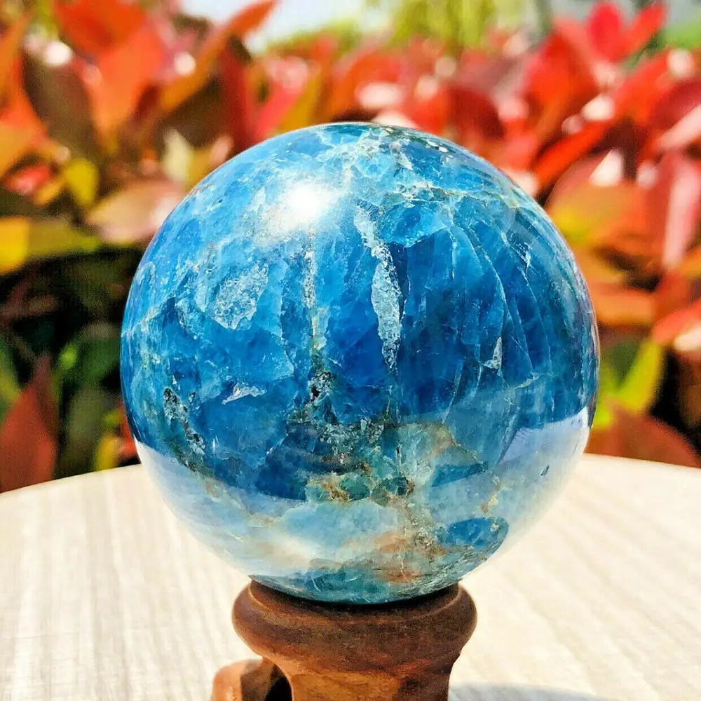 55-60 мм натуральный Синий Апатит Камень Сфера Кристалл Рейки исцеляющий шар