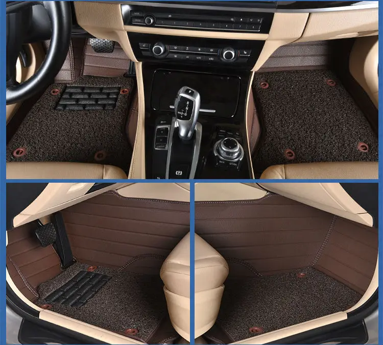 Myfmat New Car Floor Mats Foot Rugs Pads Double Layer Red For