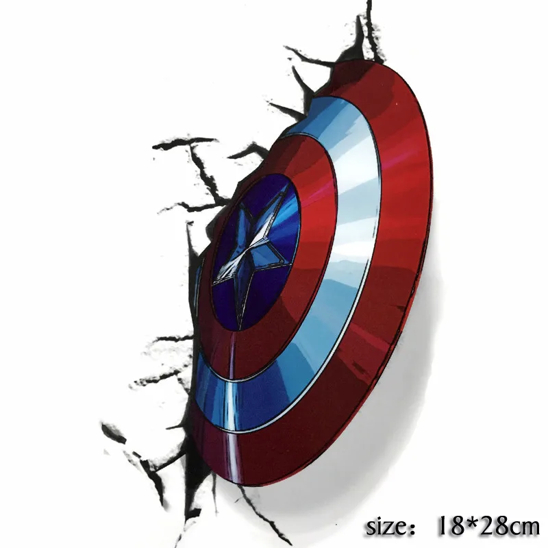 

NEW 3D Captain America Super Hero DC Stickers For Car Laptop Decal Fridge Skateboard Superman Broken into the car DIY waterproof