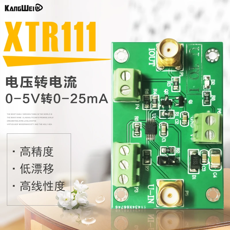 

Voltage to Current Module XTR111 High Precision Current Transmitter 0-5V to 0-25mA Signal Conversion