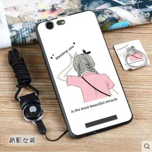Для Gionee марафон M5 случае милая Стильная черная рамка Мультфильм Окрашенные