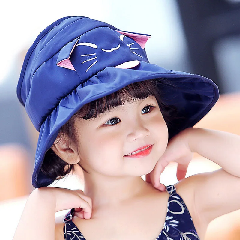 2017 Lovely Kids baby girls character cartoon cat sunhat in summer children's bucket hats beach caps outdoor casual baseball cap 2017 Lovely Kids baby girls character cartoon cat sunhat in summer children's bucket hats beach caps outdoor casual baseball cap