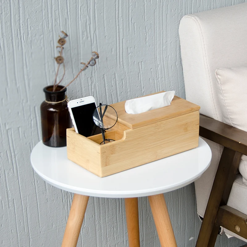 

Quality Japanese style multifunctional Tissue box living room creative remote desktop storage box