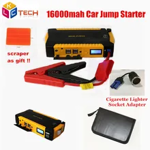 Руссия! Автомобильный стартер 16000 мАч автомобильный стартер с комплектом зарядное устройство Автомобильный банк питания светодиодный дисплей Мобильный аварийный