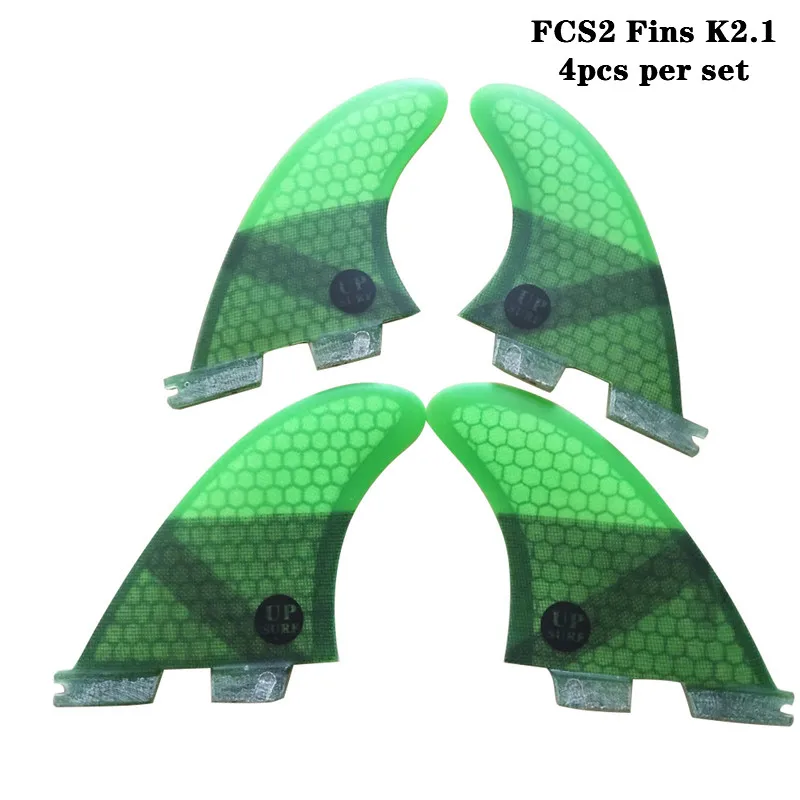 Surf FCS2 Fin K2.1 Black/Blue/Red/Green Fibreglass Honeycomb Surf Fins SUP Board Fin Quad fin set