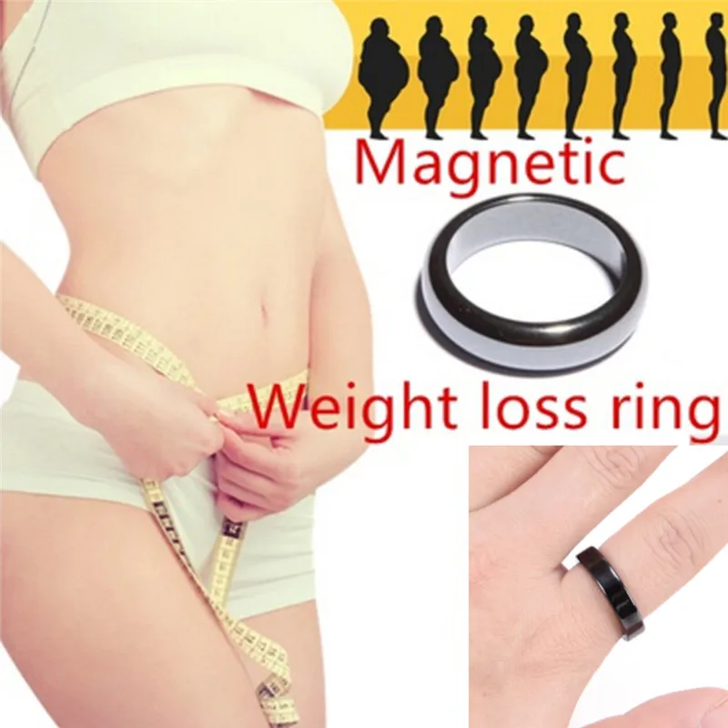 

2018 New Women Black 6/8/10 Cool Magnetic Hematite Stone Therapy Health Care Hematite Ring Men's Jewelry Weight Loss Ring