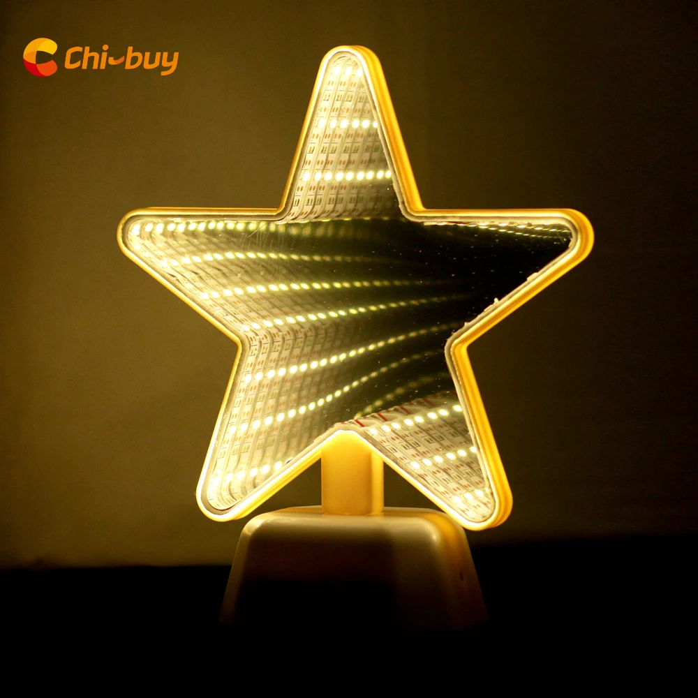 

Star LED infinity tunnel lamp LED Mirror tunnel light Home Decoration Light Sign Pentagram 3D tabletop light tunnel mirror light