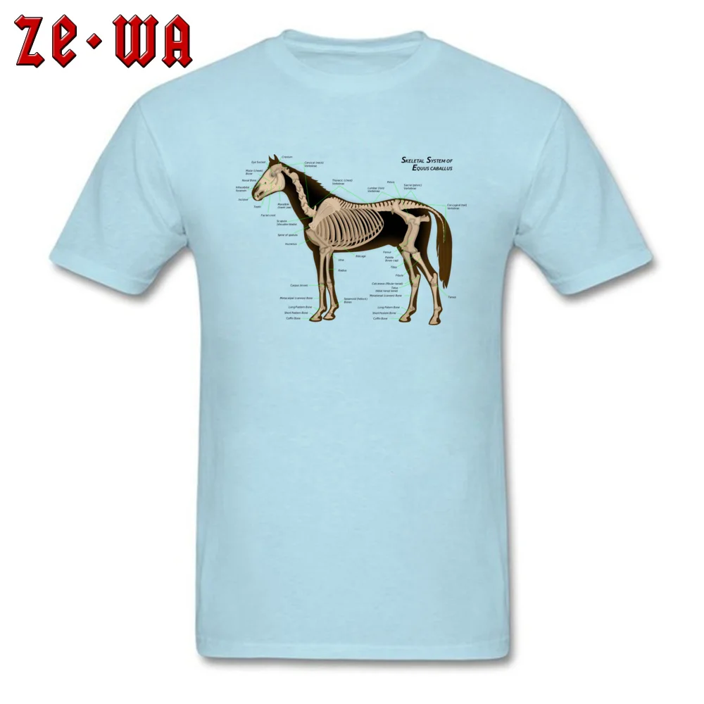 Casual Horse Anatomy Top T-shirts Brand Summer Short Sleeve Crewneck Tops Shirt Cotton Fabric Men Normal Tee Shirts Horse Anatomy light