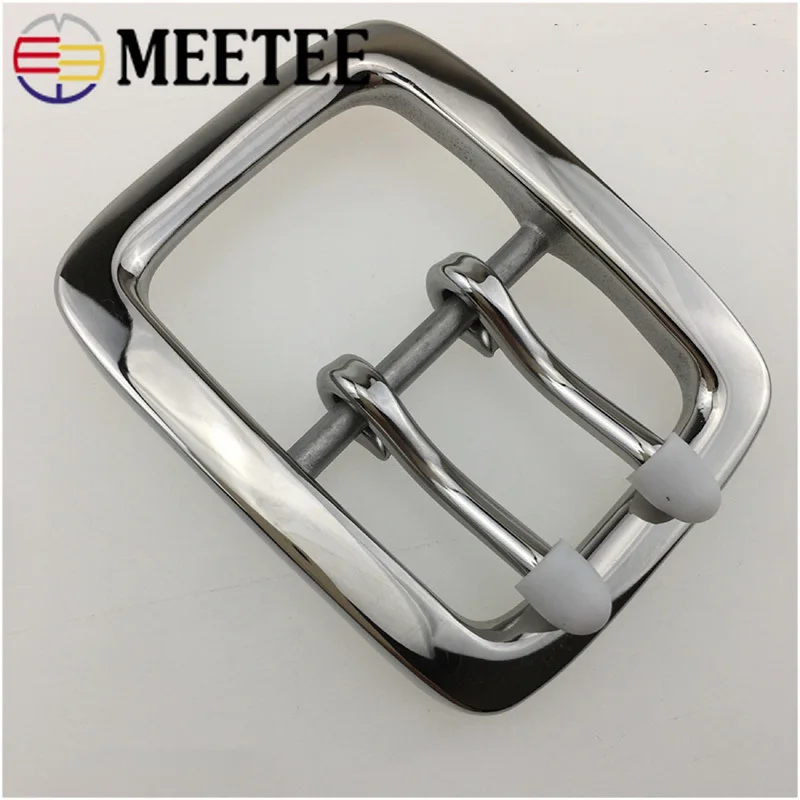 

Meetee 1pc 40mm Stainless Steel Single Double Pin Buckles Men's Belt Buckle Head DIY High Quality Hardware Leather Accessories