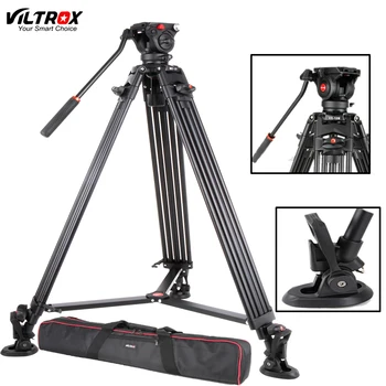 

Viltrox VX-18M 74 Inch Professional Portable Aluminum Camcorder Camera Tripod+Fluid Pan Head Horsehoe For Video Photo Load 10KG