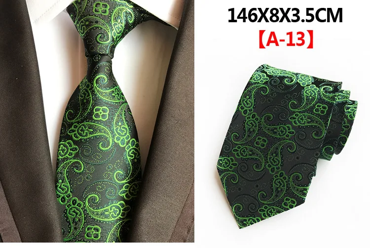 Высококлассный 15 стильный модный Мужской Шелковый галстук, галстук Пейсли для мужчин, формальный свадебный деловой