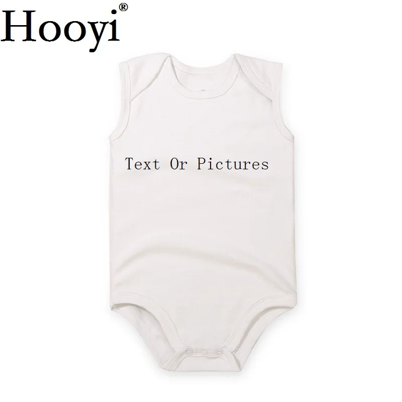 Индивидуальные Белый для маленьких мальчиков Боди унисекс Одежда для новорожденных принт подарок личный цельный комбинезон хлопок Одежда для малышей - Цвет: Customized Sleeveles