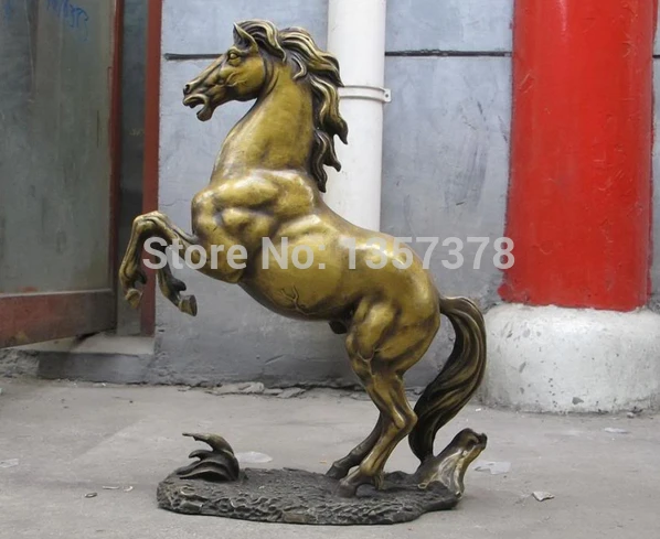 

shitou 00892 21"Tibet Sino Bronze gilt as quick as a flash Flying horse stepped grass statue discount 30% (C0324)