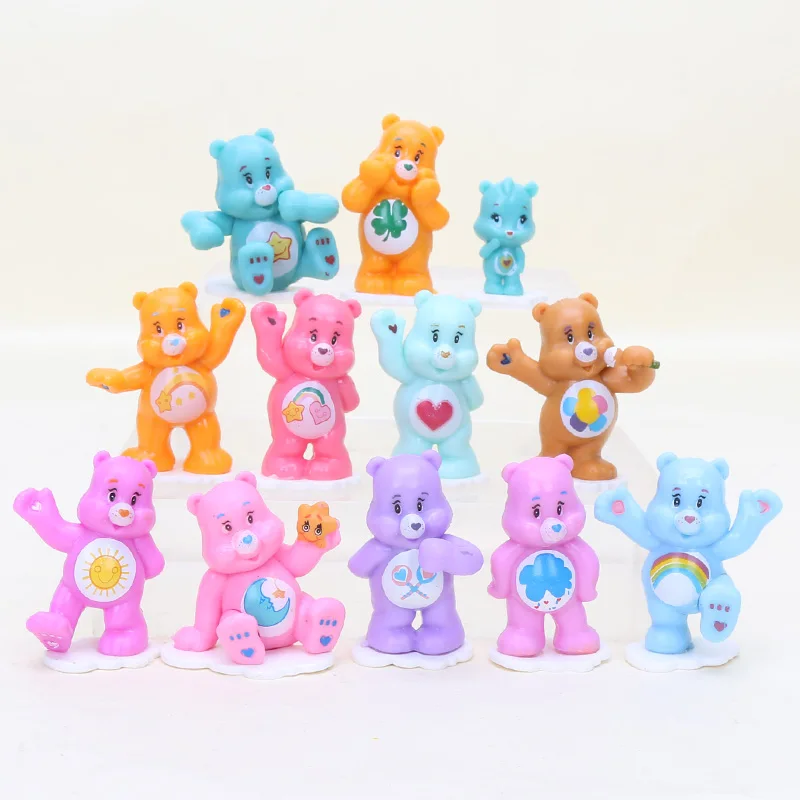 

12pcs/Lot Care Bear Figure Toy 2.5-4cm Care Bears mini figure PVC Model Toy Dolls Gifts