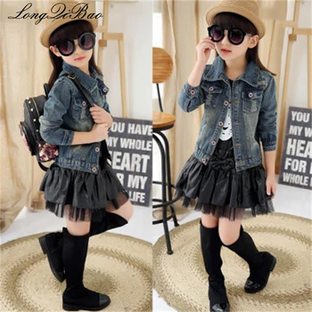 

Children's Wear Tide 2018 Spring and Autumn Wear Boys and Girls Denim Tops Big Boy New Korean Sand Wash Denim Jackets