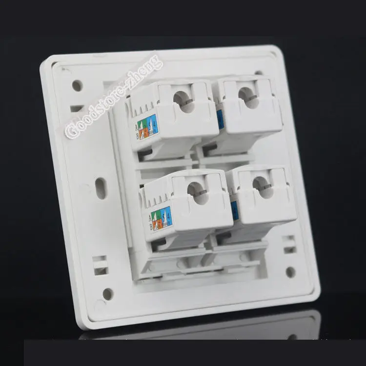 12 Port Keystone Jack RJ45 CAT5 CAT5e CAT6 Network Faceplate Wall Plate White