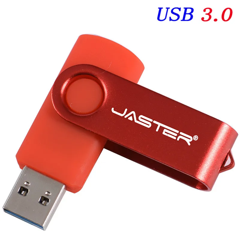 JASTER USB 3,0 пластик 11 цветов вращающийся usb флеш-накопитель pengdrive 4 ГБ 8 ГБ 16 ГБ 32 ГБ 64 ГБ 128 ГБ U диск флешка в подарок - Цвет: Red
