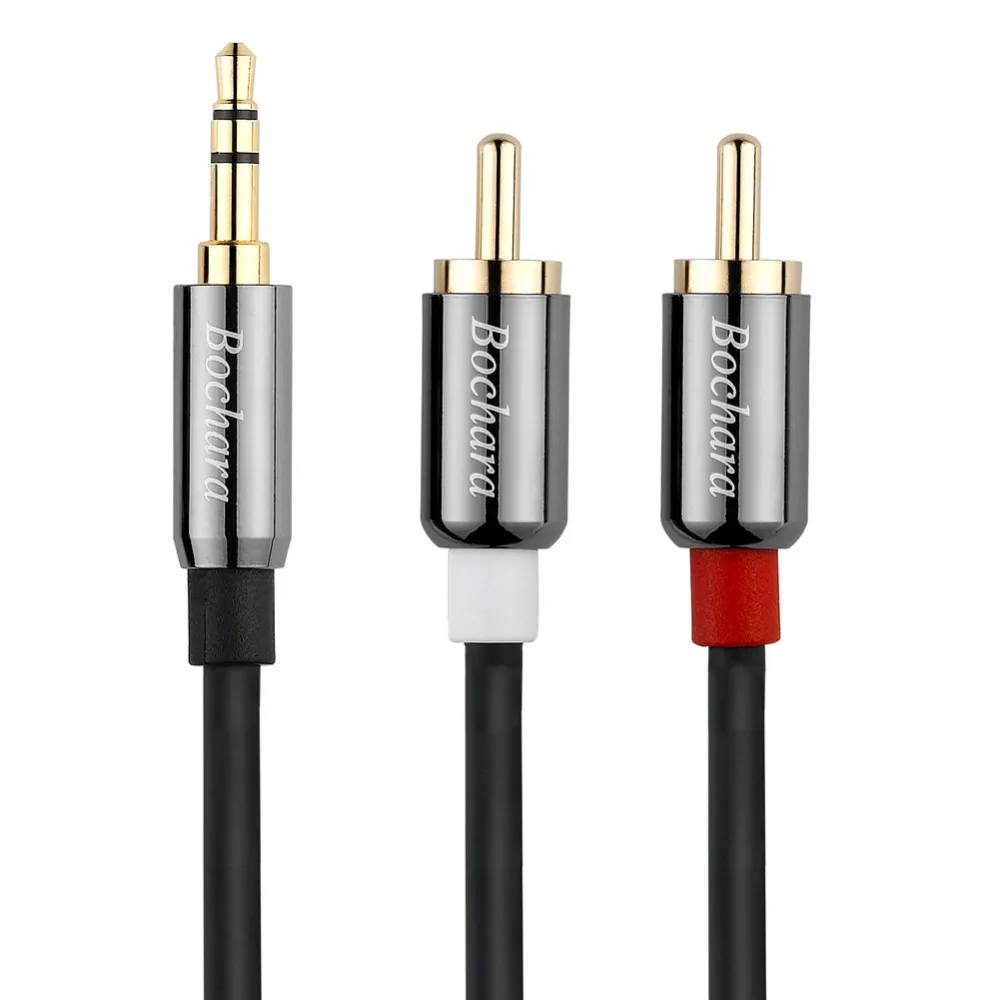 Bochara 3.5mm Stereo Jack Male to 2RCA Male Audio Cable Foil+Braided Shielded For Speakers Amplifier 1.8m 3m 5m 10m 15m 20m Bochara 3.5mm Stereo Jack Male to 2RCA Male Audio Cable Foil+Braided Shielded For Speakers Amplifier 1.8m 3m 5m 10m 15m 20m