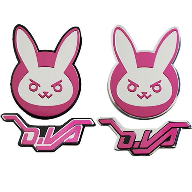 SUKO 3D aluminum Overwatch Figure Game Sticker Car Styling D.VA figure Bunny decals Motorcycle Decal Exterior parts | Автомобили и