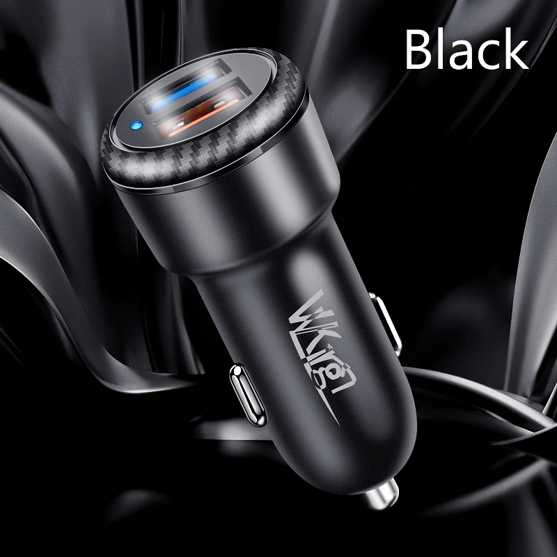 VVKing 30 Вт Быстрая зарядка 3,0 2 USB Автомобильное зарядное устройство для huawei samsung Xiaomi LG QC3.0 SCP FCP AFC для iPhone ipad 2.4A Быстрая зарядка - Тип штекера: Black