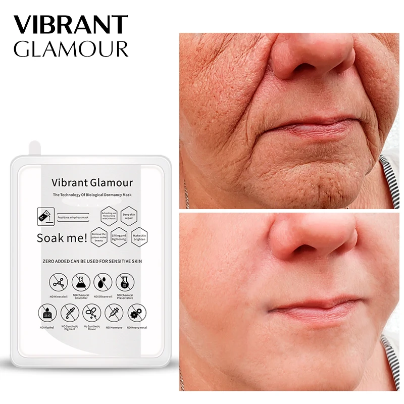 

VIBRANT GLAMOUR Face Mask Solid Essence Facial Mask Hyaluronic Acid Whitening Moisturizing Anti-Aging Wrinkles Skin Care 1pcs
