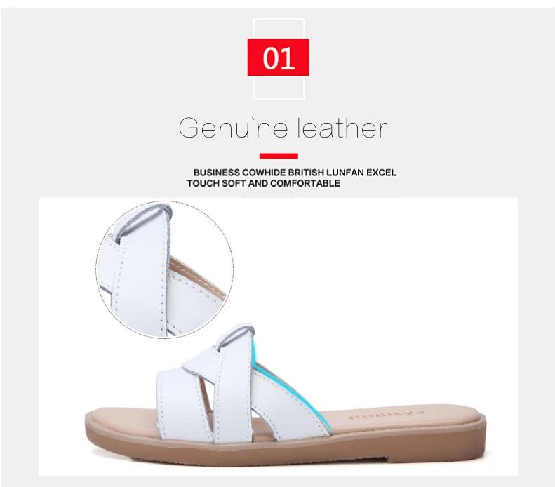 2019 Summer women slippers slip on round toe flat slides sandals women white black leather slippers flip flops slippers  (3)