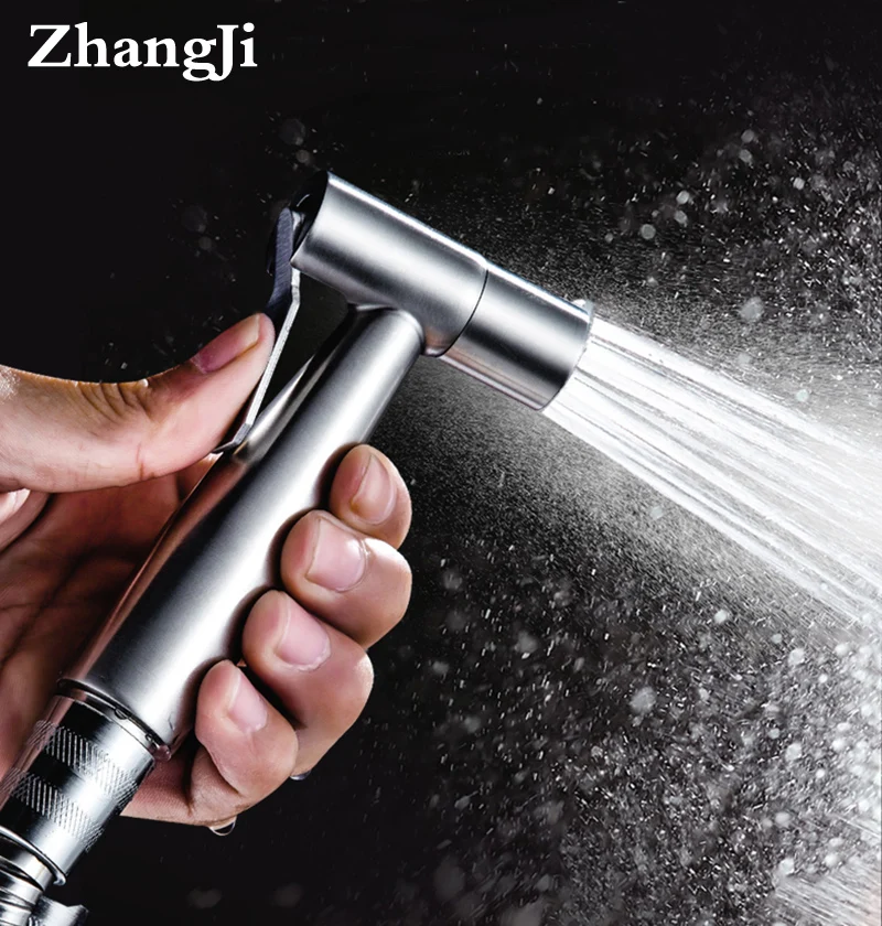 

Zhangji Stainless Steel Bathroom Handheld Spray Bidet Sprayer Set kit Toilet women Bidet faucet Multifunctional Rinse Nozzle