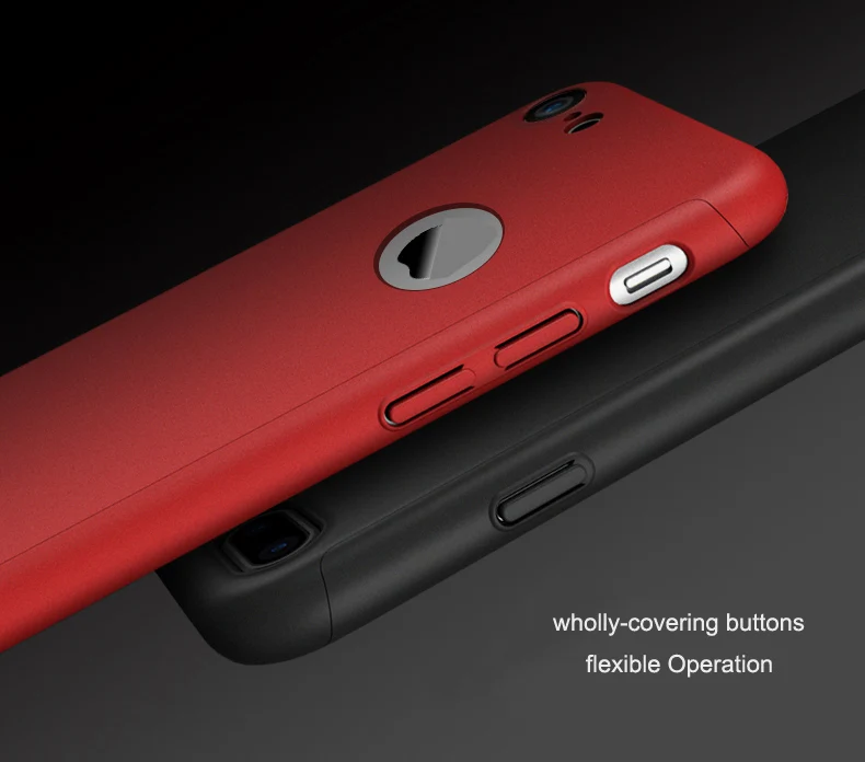 iphone 8 plus silicone case iPaky Full Body Cover Case For iPhone 7 360 Degree Hard PC Protective Shell For iPhone 7 Plus + Tempered Glass iphone 8 plus phone case