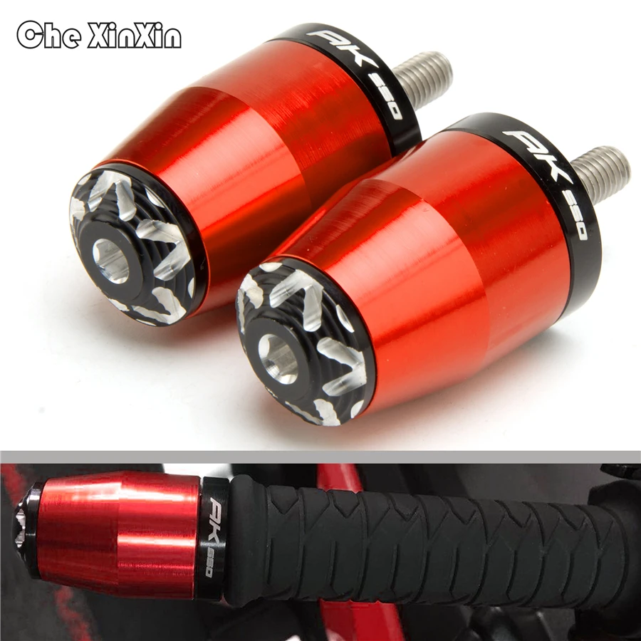 

For KYMCO AK550 2017 Accessories Motorcycle Cnc Handlebar Grips Handle Bar Ends plug Anti Vibration logo AK550
