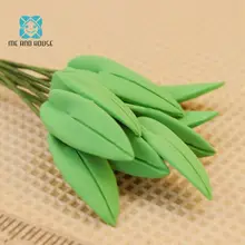 1:12 Кукольный дом Миниатюрный DIY украшения для цветка бледно-зеленая глина листья 10 шт