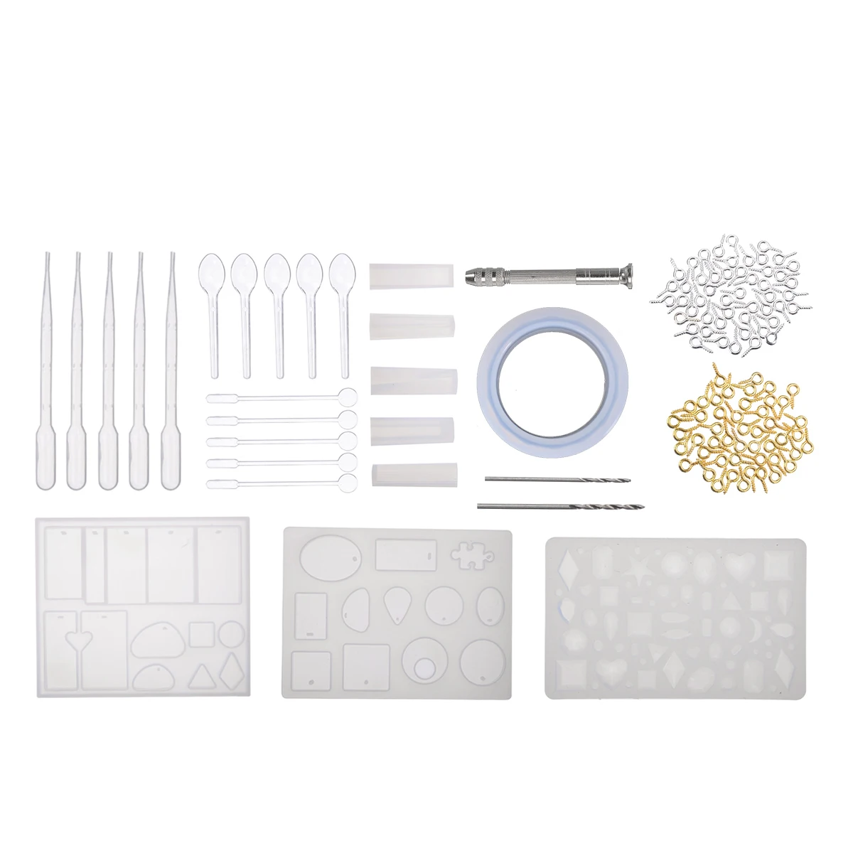 127pcs Epoxy Resin Casting Molds Kit Silicone Mold Making Jewelry Necklace Pendant Mould Hand Craft DIY Set