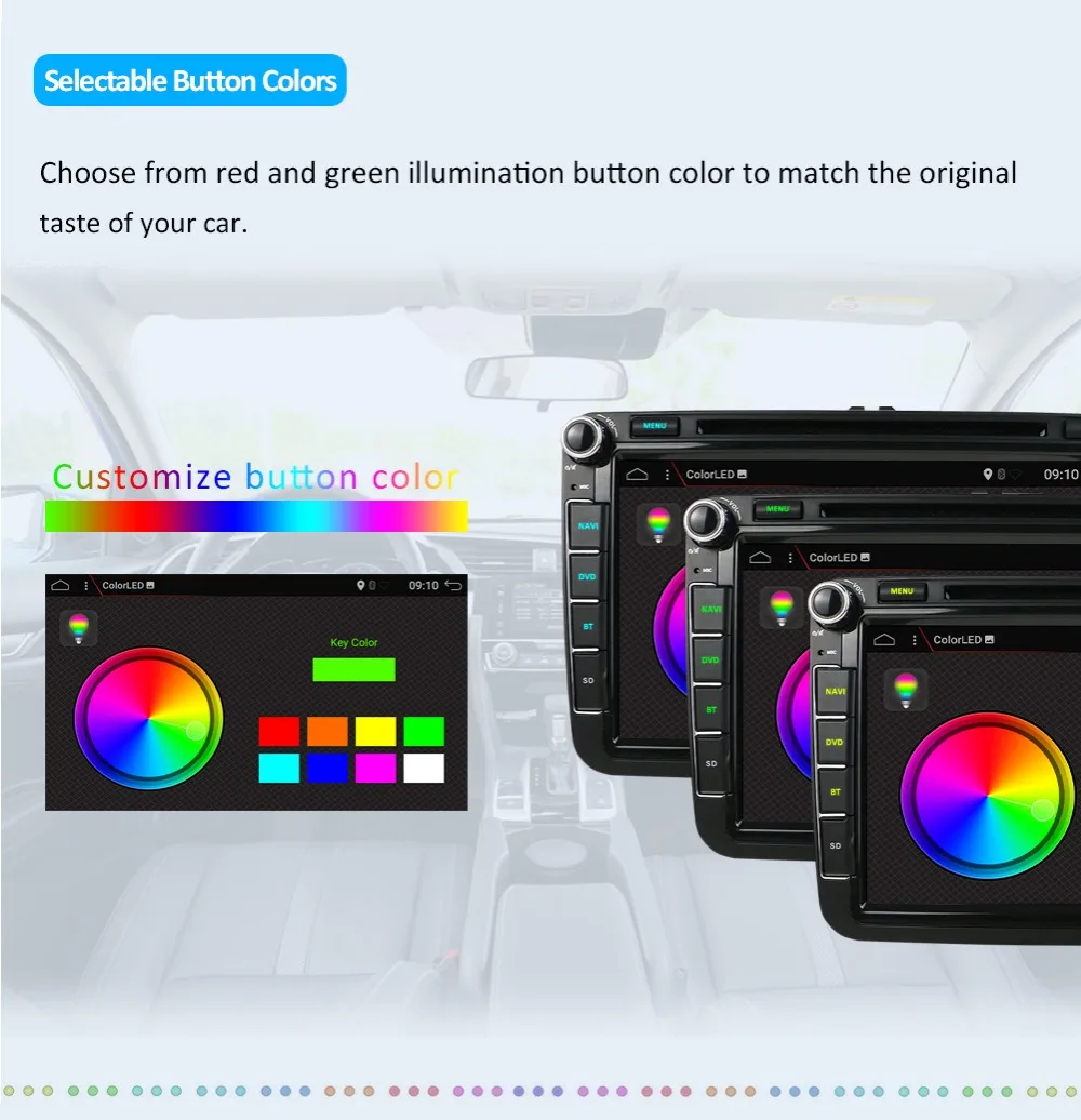 Sale Octa Core Android 8.1 2G RAM 2 Din Car DVD GPS Navi Radio Player For Volkswagen SKODA GOLF 5 Golf 6 POLO PASSAT B7 T5 CC TIGUAN 5