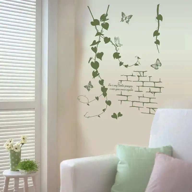 Delicate Parlor Art Korean Modern Living Room Green Rattan Vines Butterfly Pvc Decorative Wall Sticker Simple Aesthetic Decor Wall Sticker Decorative Wall Stickersdecoration Wall Aliexpress