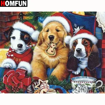 

HOMFUN Full Square/Round Drill 5D DIY Diamond Painting "Animal dog" Embroidery Cross Stitch 5D Home Decor Gift A18132