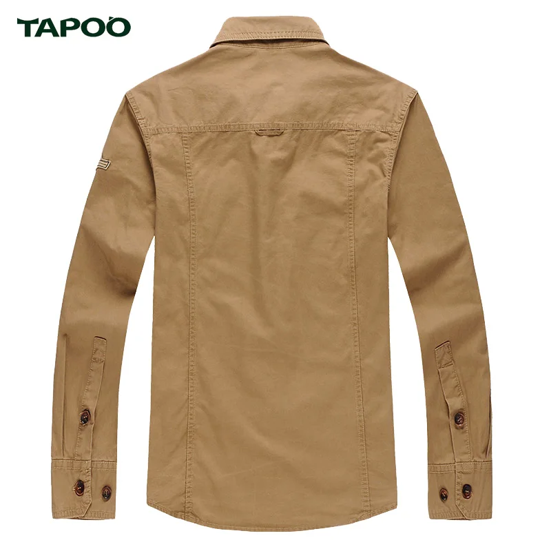 TAPOO Военный Стиль Мужчины Рубашка С Длинным Рукавом Luxury Brand Design Сорочка Homme
