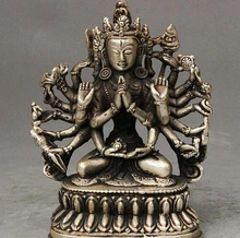 Wanブロンズファクトリーアウトレットチベットシルバーチベットチベット仏教シルバーphurba 18手cundi母仏(China)