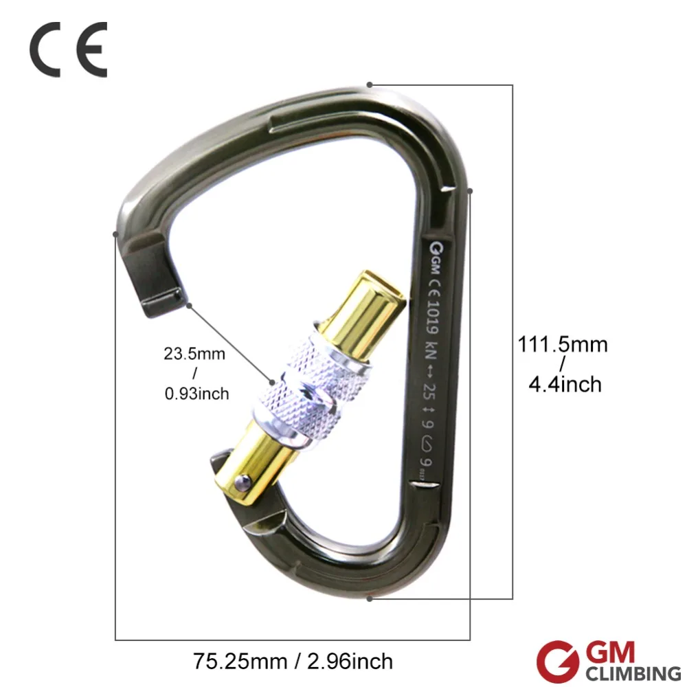 25kN حلقة تسلق مسامير التأمين روك سلسلة حلقة التسلق الأمن السلامة ماستر قفل HMS الكمثرى مشبك تسلق الجبال المعدات