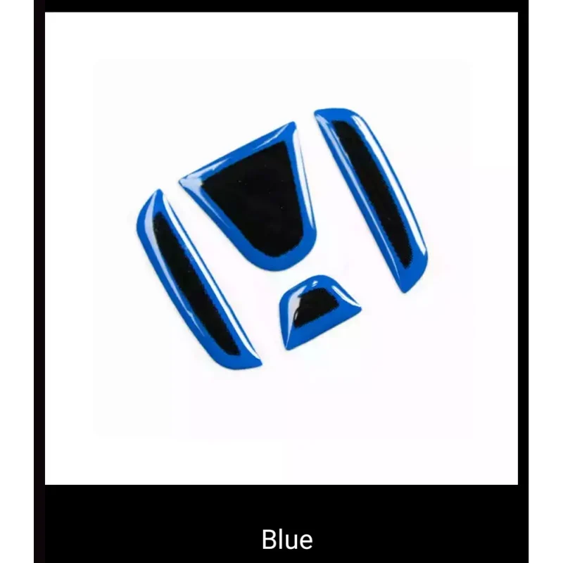 Автомобильный Стайлинг рулевое колесо Передняя Задняя эмблема значок Логотип Наклейка для автомобиля Honda наклейка s - Название цвета: Синий