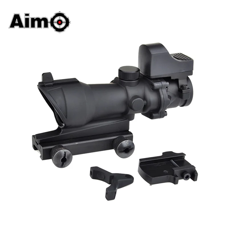 

Aim-O Tactical Hunting Reticle Scope ACOG 4X32 Scope + Mini Red Dot ight Tactical Optic Sight Hunting Shooting AO5317