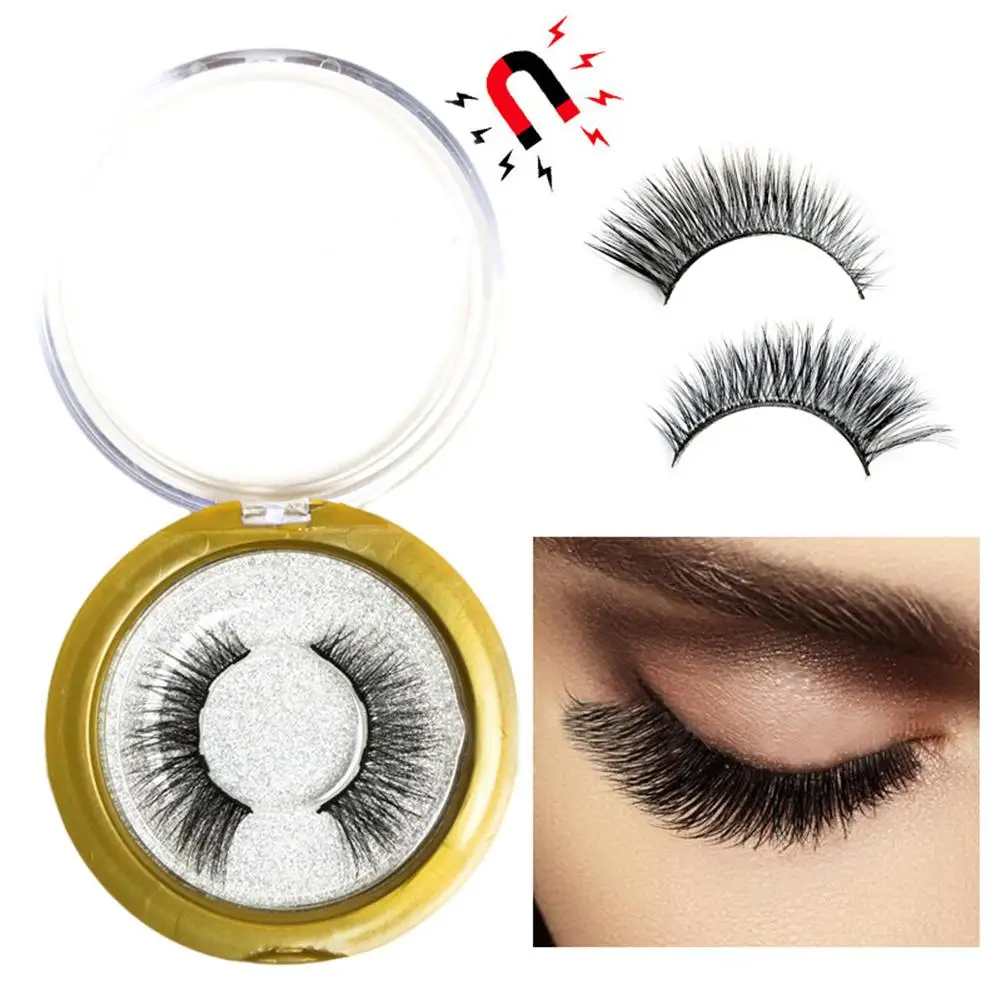Magnetic Eyelashes Natural Full Eye Magnetic Lashes Ultra Thin Reusable Fake Lashes with Eyeliner Eyelash Tweezers 4Pair